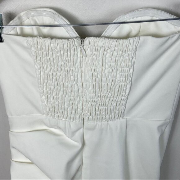 NWT Lavish Alice Bustier Corset Cocktail Dress White Size 6 Midi Asymmetrical - Picture 5 of 10